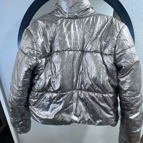 David Lerner Bomber jacket silver women’s small - Picture 3 of 5